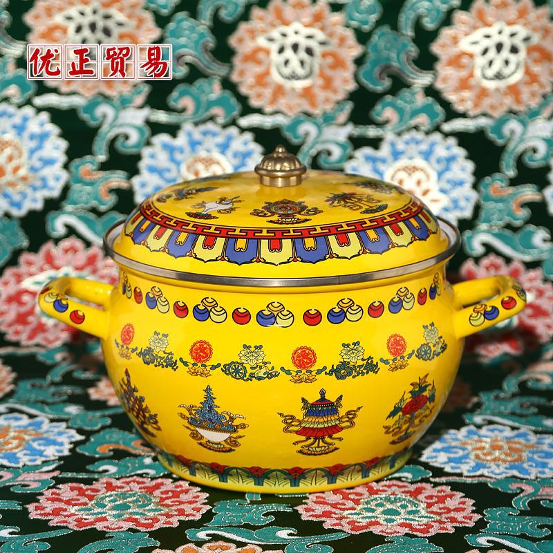 廠傢批發 大量批發 吉祥八寶鍋 帶耳搪瓷鍋 湯鍋 燉鍋 中秋禮品鍋批發・進口・工廠・代買・代購