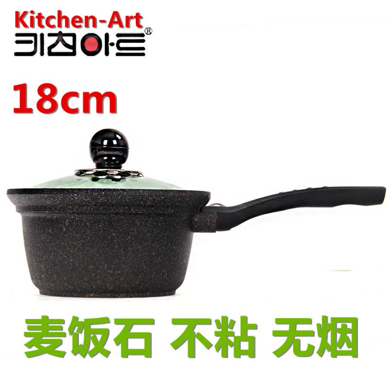 韓國進口正品 kitchen-art 不黏鍋 麥飯石鍋 18CM湯鍋奶鍋燃氣用批發・進口・工廠・代買・代購