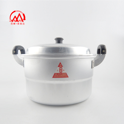 雙峰老式加厚鋁鍋 煮粥煮麵熱菜鍋 中篦蒸鍋 單層鋁鍋22-30cm批發・進口・工廠・代買・代購