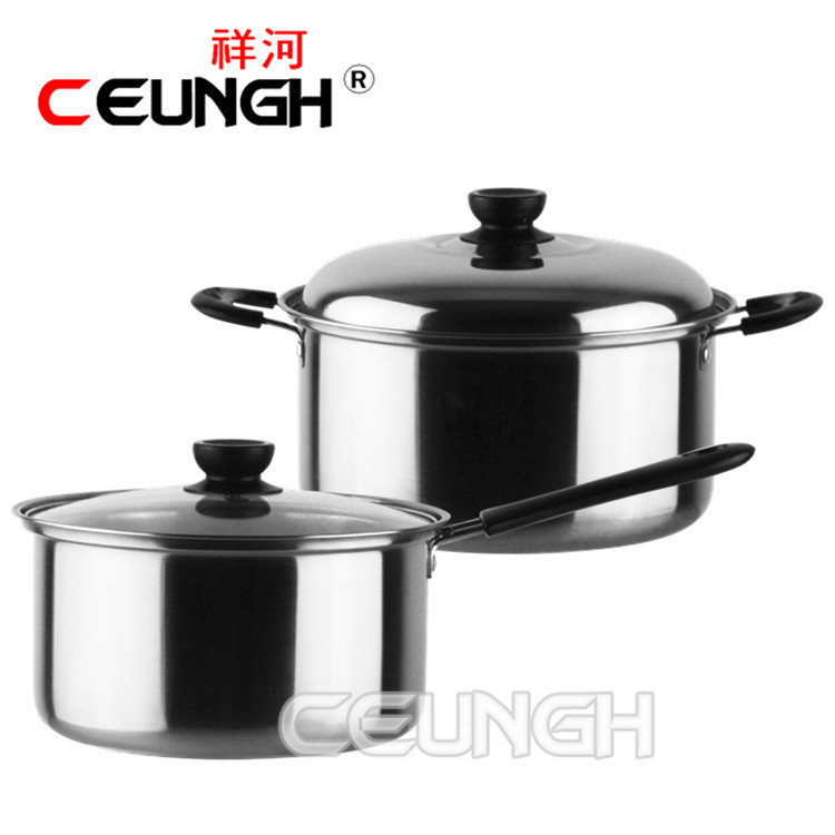 不銹鋼湯鍋奶鍋電磁爐鍋雙耳湯鍋不銹鋼 韓式鍋 9.9貨源批發・進口・工廠・代買・代購