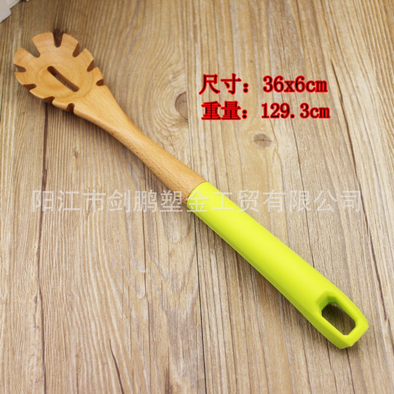 新品上市矽膠木廚具 矽膠廚具 矽膠木勺鏟廚房木湯勺 矽膠木廚具批發・進口・工廠・代買・代購