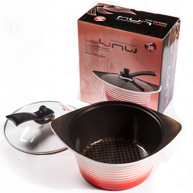 韓國進口世新不黏鍋湯鍋 3D陶瓷復合底燃氣專用奶鍋 一件代發批發・進口・工廠・代買・代購