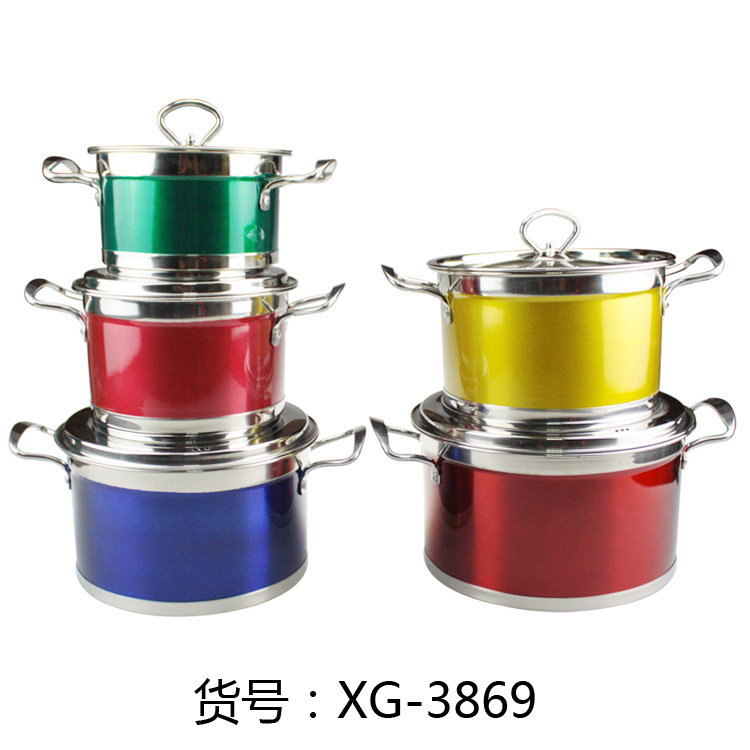 高端禮品組合套裝湯鍋寶藍麗全能不銹鋼鍋工廠,批發,進口,代購
