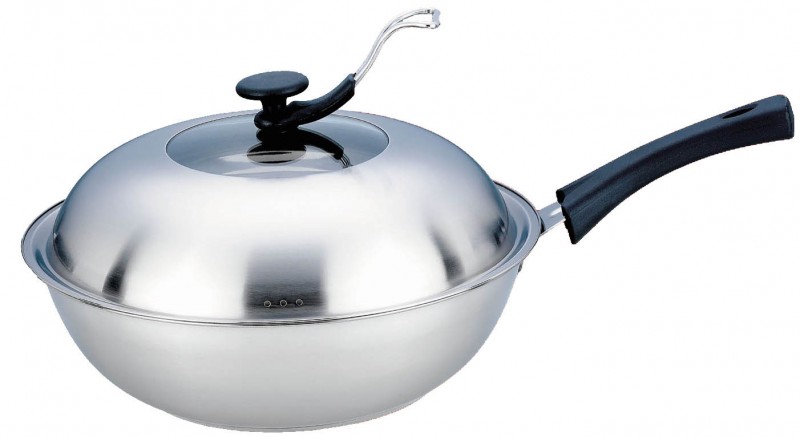 一套起批 不銹鋼炒鍋  無油煙炒鍋電磁爐炒鍋 商務禮品32/34/36cm工廠,批發,進口,代購