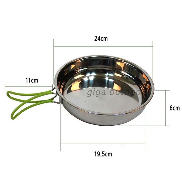 戶外出口新款野營 不銹鋼煎鍋可收納煎鍋 折疊手柄便攜批發・進口・工廠・代買・代購