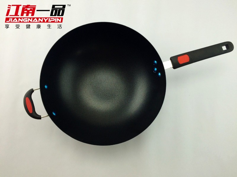 江南一品超級省油王圓底炒鍋不黏鍋鐵鍋工廠,批發,進口,代購
