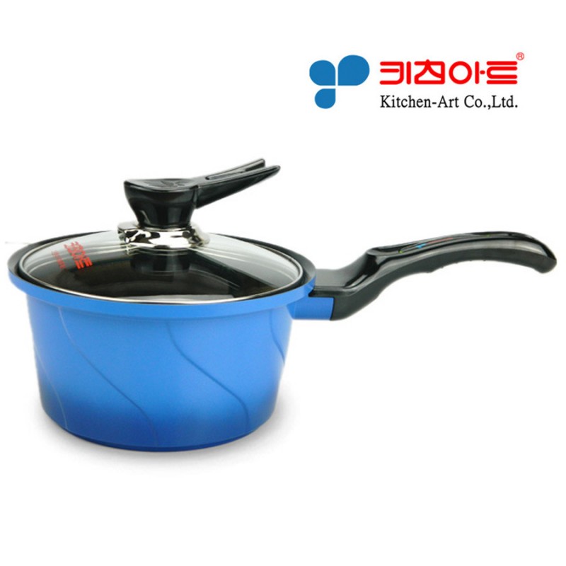 韓國原裝Kitchen-Art高檔彩色陶瓷不黏單手柄湯鍋sline系列18cm工廠,批發,進口,代購