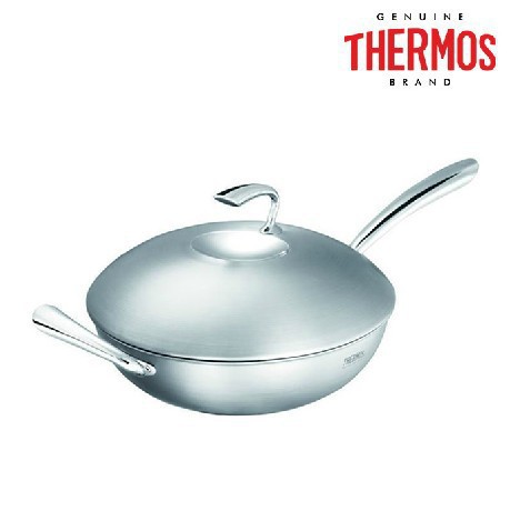 膳魔師THERMOS 正品日本膳魔師 銅芯經典鍋 不銹鋼炒鍋 WOC-28H-S工廠,批發,進口,代購
