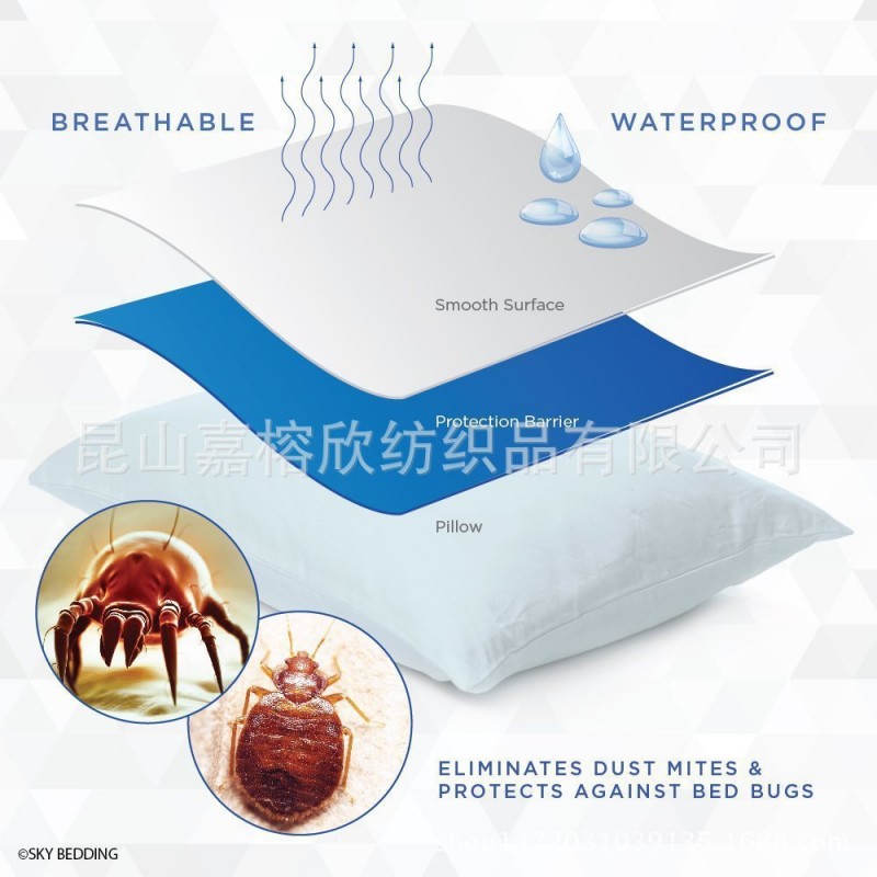 毛巾佈/針織佈復合TPU防水枕套工廠,批發,進口,代購