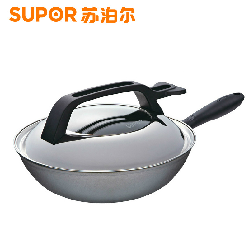 蘇泊爾健康炒鍋FC30N1 無塗層可立蓋精鑄鐵鍋 電磁爐明火通用炒鍋批發・進口・工廠・代買・代購