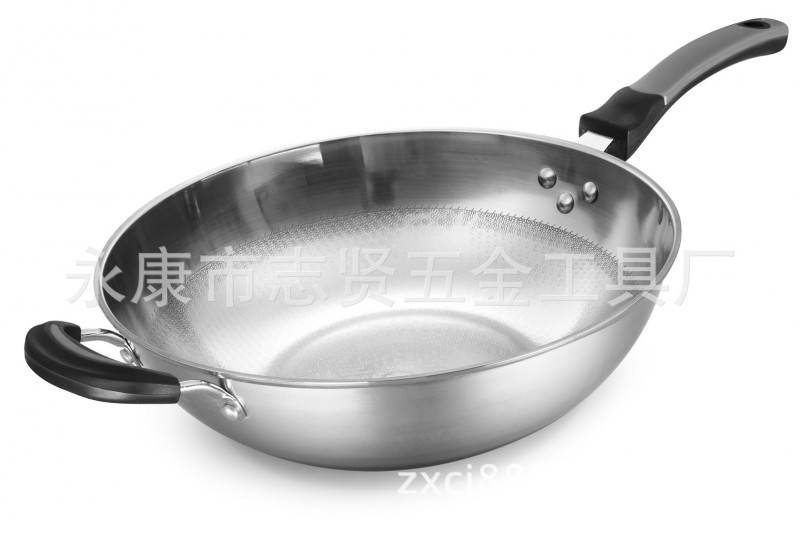 炒鍋熟鐵爆炒單手柄炒鍋圓底鐵炒鍋健康無塗層鐵鍋復合鋼鍋批發・進口・工廠・代買・代購