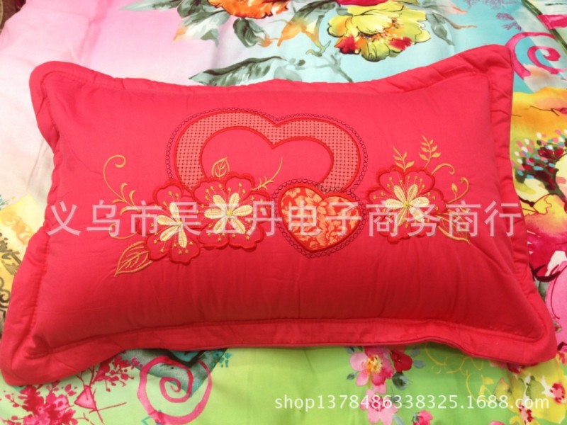喜慶繡花枕套批發 花色多樣 尺寸定做 夾棉全棉枕套廠傢 婚慶用品批發・進口・工廠・代買・代購