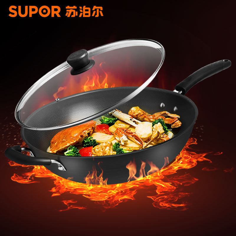 SUPOR/蘇泊爾炒鍋 FC32T12 鐵鍋無塗層平底鐵鍋32CM大炒鍋鍋具批發・進口・工廠・代買・代購