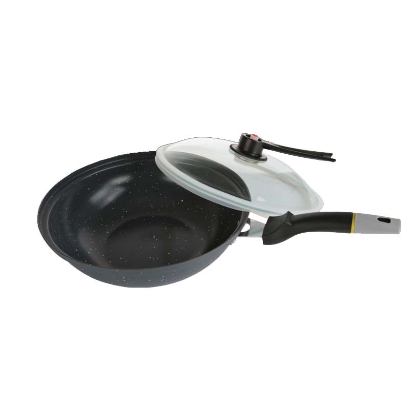 禮品鍋具韓國麥飯石真空炒鍋 無油煙麥石不黏養生鍋32cm平底炒鍋批發・進口・工廠・代買・代購