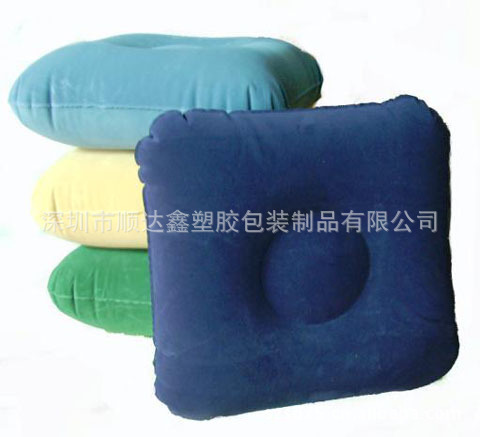 廠傢供應PVC充氣植絨枕, 方形圓寶枕工廠,批發,進口,代購