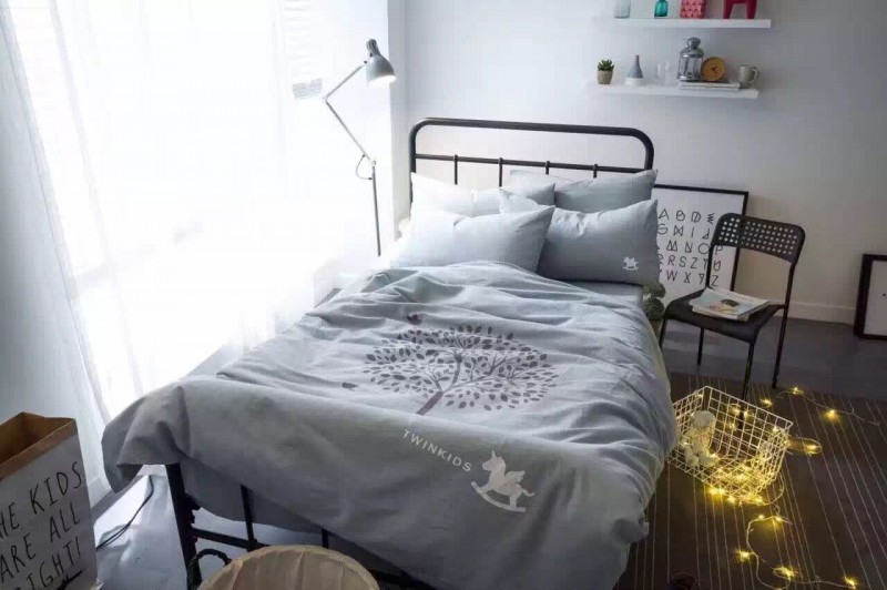潮牌水洗棉四件套兒童房全棉樹先生印花床上用品卡通嬰兒床品工廠,批發,進口,代購