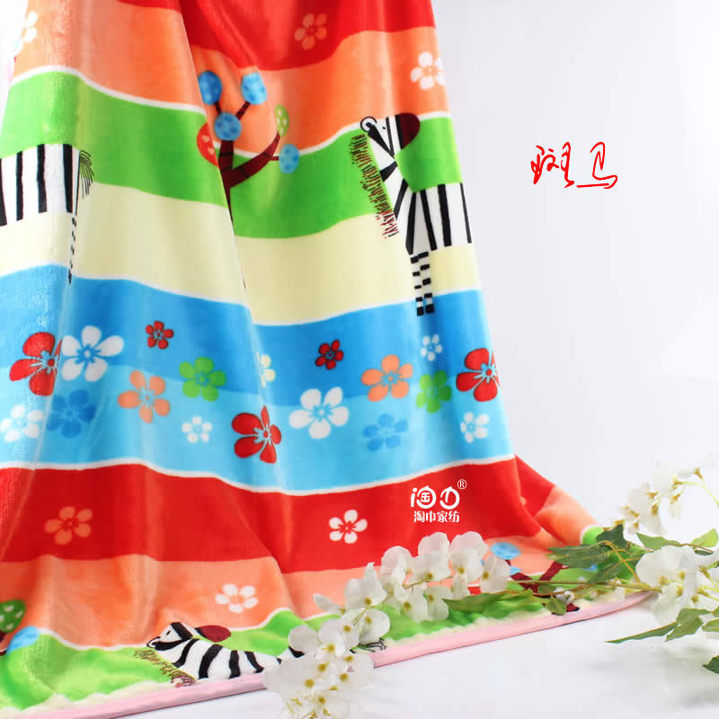 珊瑚絨蓋毯/淘巾斑馬午睡毯輕薄柔軟保暖好嬰幼兒出差旅行毯子工廠,批發,進口,代購