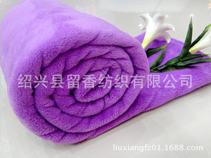 留香工廠生產設計定做出口素色折邊加厚毛毯珊瑚絨毯禮品廣告毛毯批發・進口・工廠・代買・代購