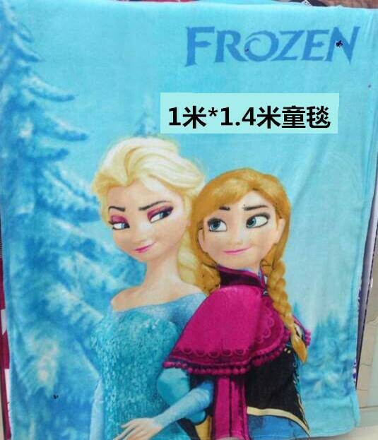 冰雪奇緣艾莎Elsa安娜公主姐妹毛巾被藍色珊瑚絨卡通毛毯1*1.4米工廠,批發,進口,代購