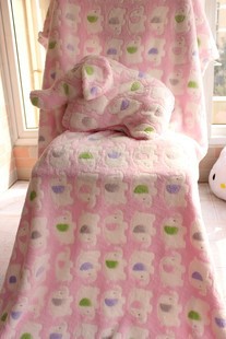 卡通印花大象空調毯抱枕被子  兩用午睡毯珊瑚絨毯子寶寶抱枕毯工廠,批發,進口,代購