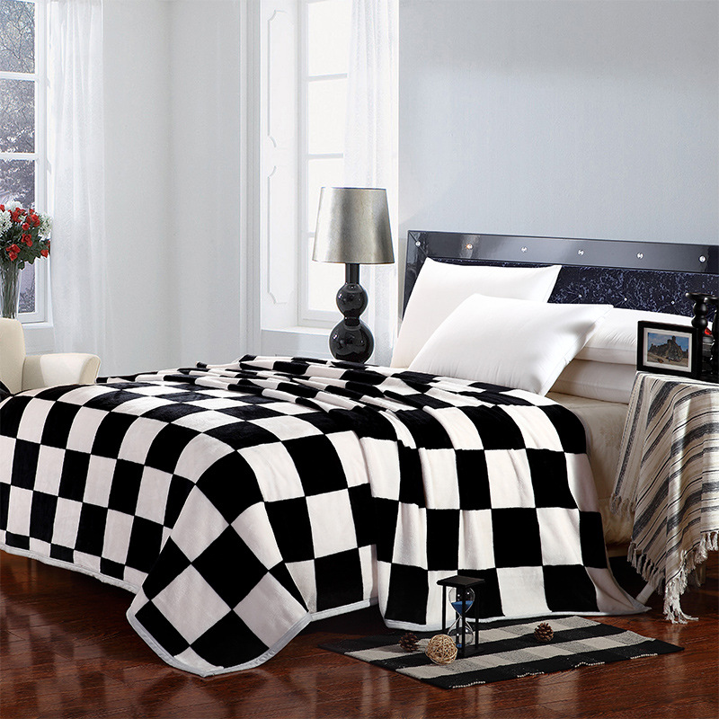 廠傢直銷  黑白空間夏季金貂絨空調毯 午睡毯 雙人加厚批發・進口・工廠・代買・代購