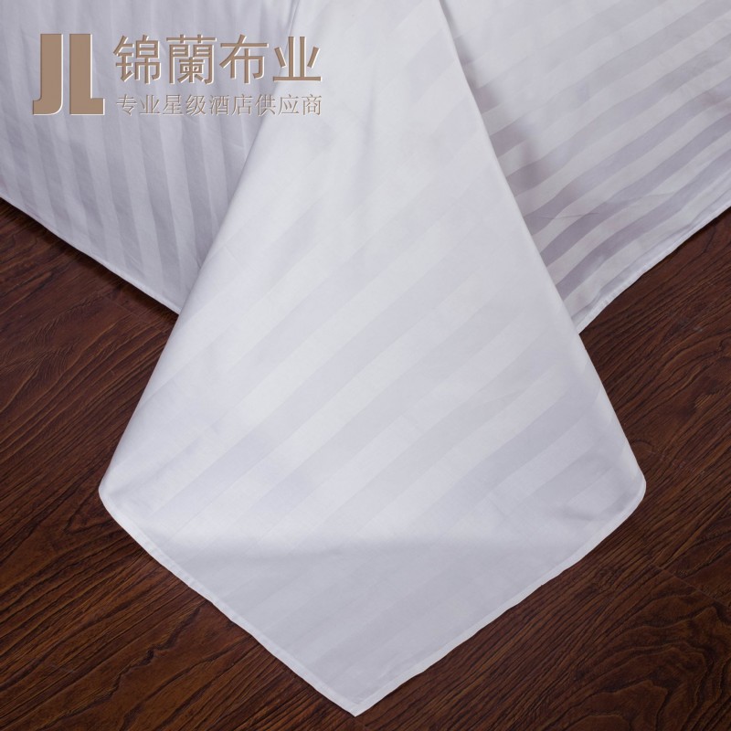 賓館酒店床上用品 全棉純棉滌棉緞條床單/床笠 單品批發・進口・工廠・代買・代購
