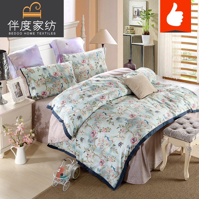 天絲麻四件套批發 活性印染13372斜紋傢紡床上用品四件套 大現貨批發・進口・工廠・代買・代購