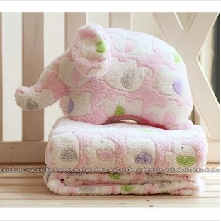 可愛小象空調毯抱枕被兩用大象空調被靠墊被子毛毯子公仔生日禮物批發・進口・工廠・代買・代購