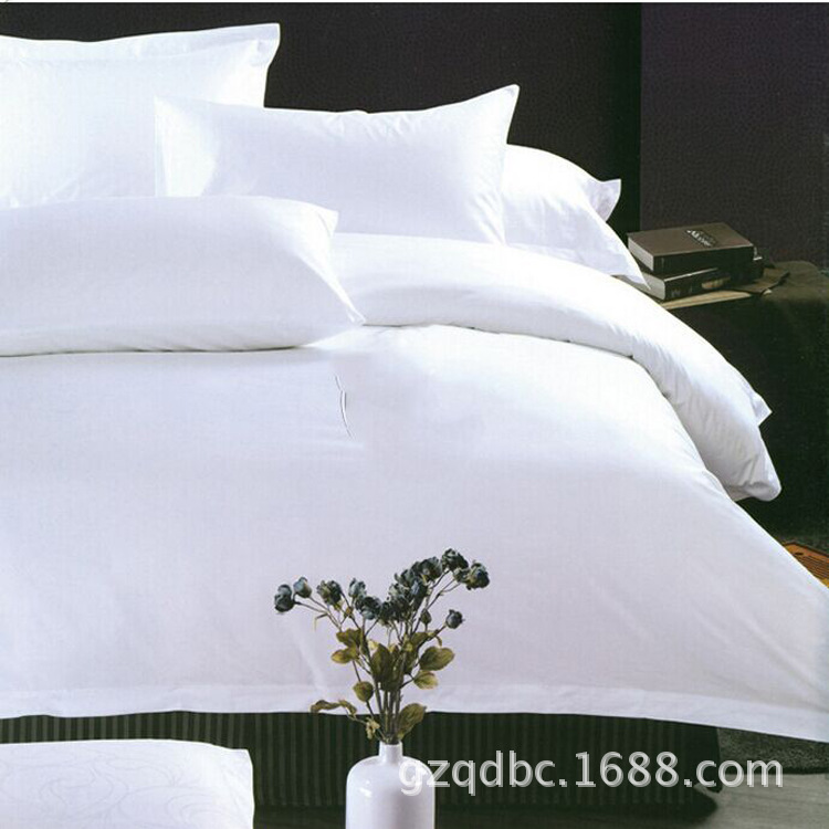 廠傢批發供應酒店賓館佈草 100%純棉白色平紋四件套床上用品訂做工廠,批發,進口,代購