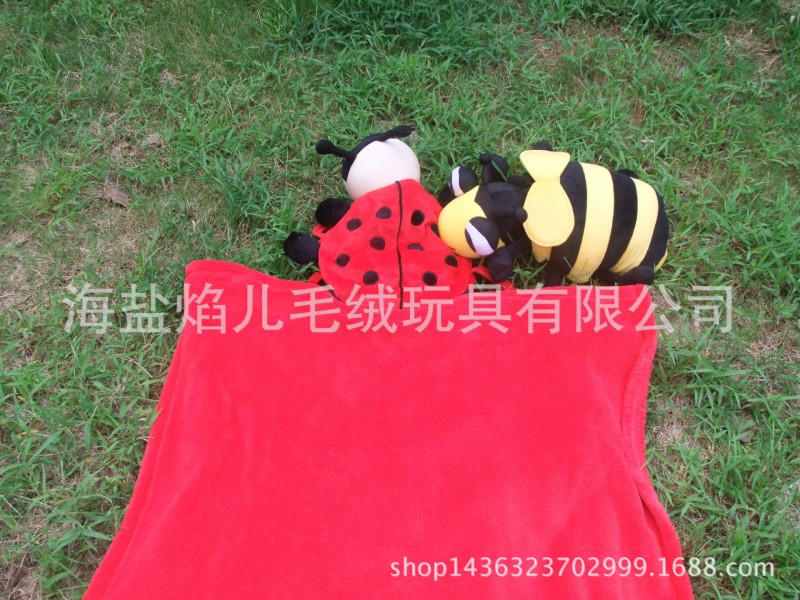 毛絨玩具卡通泡沫粒子珊瑚絨蜜蜂瓢蟲毯子 兒童睡毯  春秋坐毯批發・進口・工廠・代買・代購