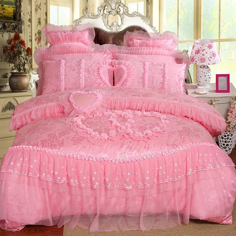 婚慶純棉床品套件蕾絲多件套大紅粉色床單床蓋式多件套廠傢直銷批發・進口・工廠・代買・代購