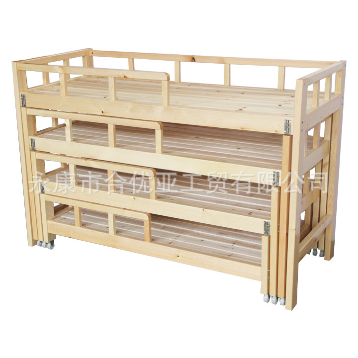 幼兒園專用午睡實木床 四層推拉床 兒童抽屜床批發定做工廠,批發,進口,代購