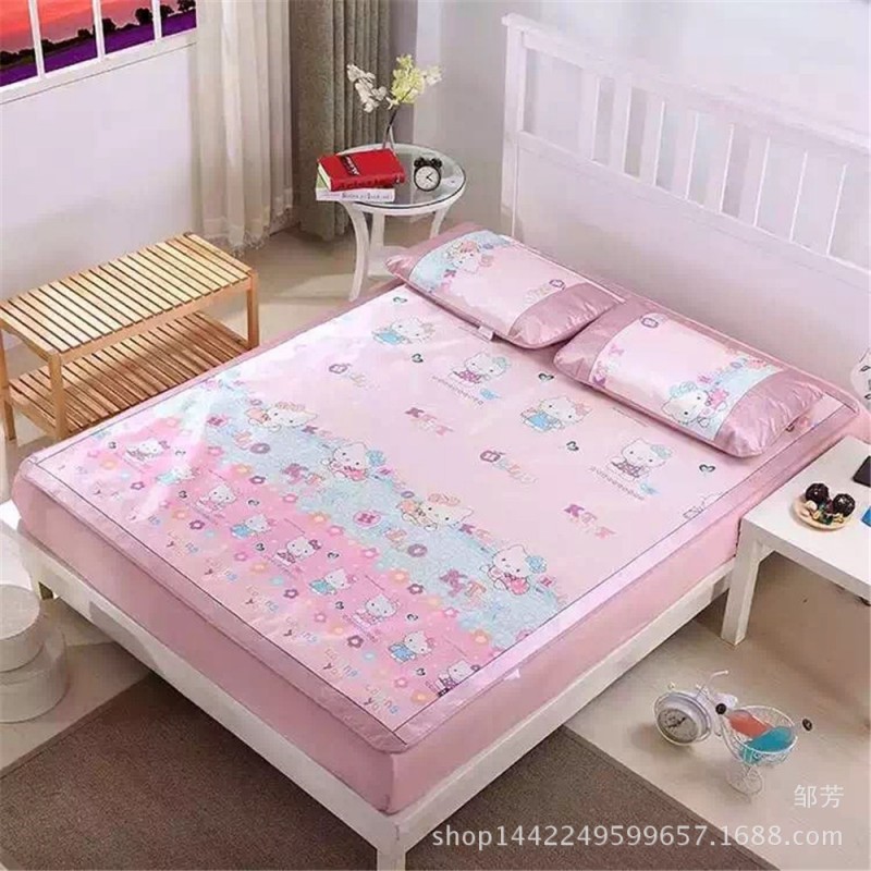 個性卡通無紡佈冰絲席三件套夏天如初戀般的感覺含枕套 廠傢直批批發・進口・工廠・代買・代購