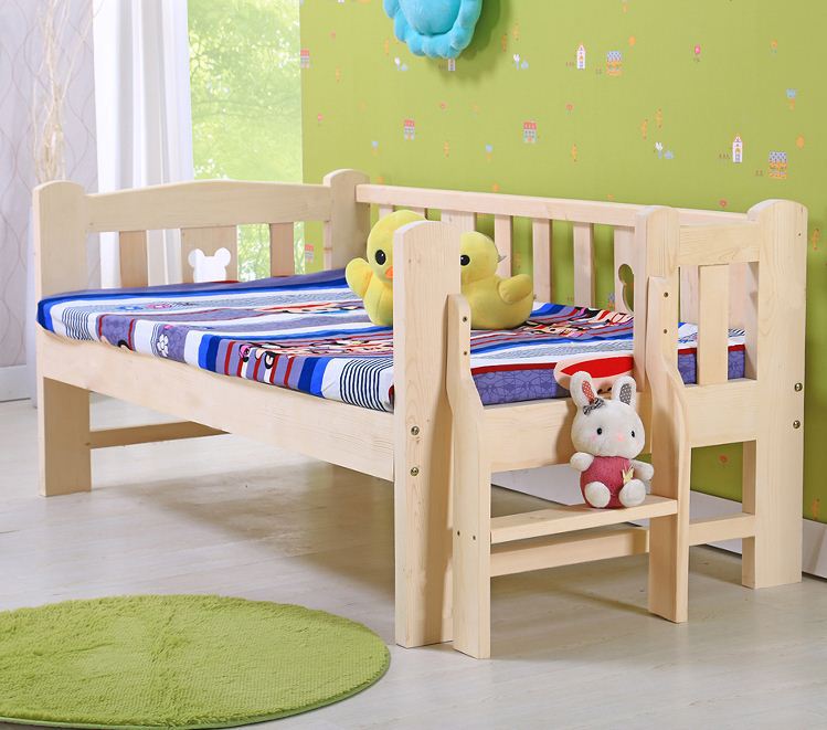廠傢直銷 兒童床實木松木傢具環保幼兒帶護欄小孩床 托管單層床批發・進口・工廠・代買・代購