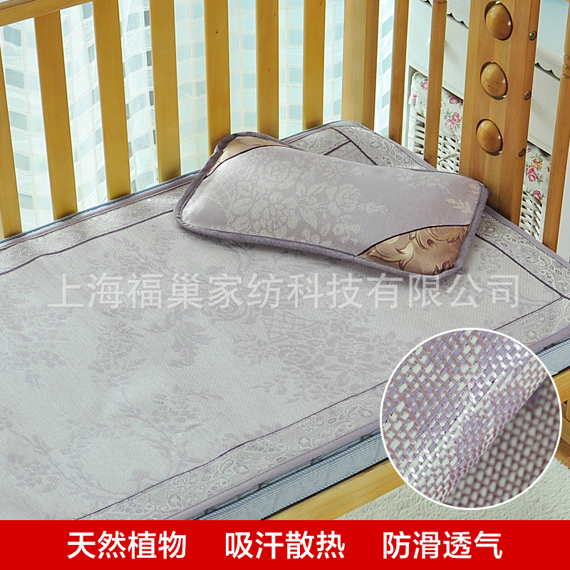 【一件代發】新款大提花學生冰絲涼席枕頭二件套寶寶床席嬰童涼席批發・進口・工廠・代買・代購