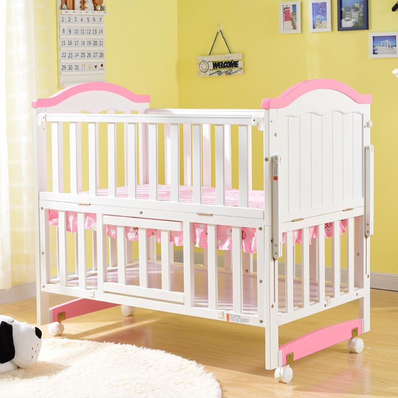 直銷兒童床bb歐式嬰兒床白色實木環保多功能新生兒寶寶童床BB床特批發・進口・工廠・代買・代購