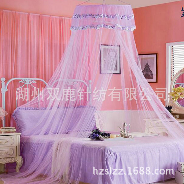 時尚韓版宮廷吊頂蚊帳落地加大加密吸頂圓頂公主蕾絲學生蚊帳批發批發・進口・工廠・代買・代購