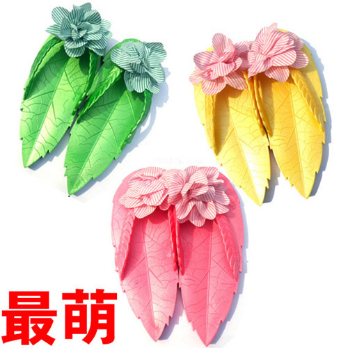 樹葉花朵鞋個性時尚好看涼拖鞋沙灘鞋夏季女款韓版平底夾趾人字拖批發・進口・工廠・代買・代購