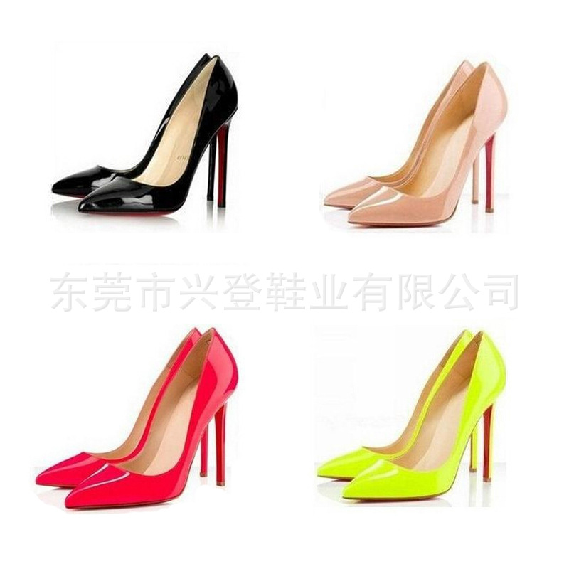 2014新款春秋女鞋OL尖頭經典紅底11CM高跟淺口單鞋工廠,批發,進口,代購