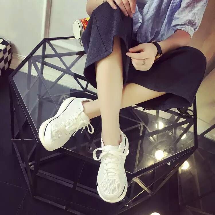 小利圓頭系帶透氣厚平底橡膠底休閒夏季女跑步鞋工廠,批發,進口,代購