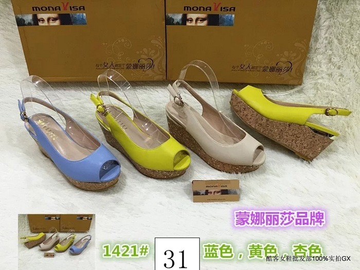 2015夏季新款韓版水鉆真皮女涼鞋韓版粗跟防水臺高跟鞋魚嘴女鞋子工廠,批發,進口,代購