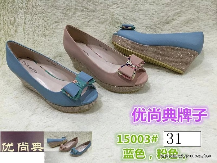 2015夏季新款韓版水鉆真皮女涼鞋韓版粗跟防水臺高跟鞋魚嘴女鞋子批發・進口・工廠・代買・代購