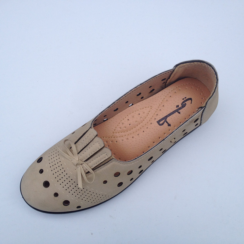 2015新款夏季洞洞鞋 蝴蝶結坡跟中老年女式涼鞋鏤空皮鞋外貿出口工廠,批發,進口,代購
