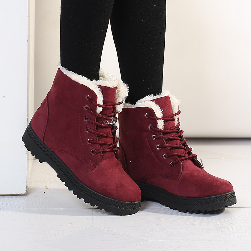 2016新款雪靴女靴外貿平跟韓版馬丁靴女靴系帶女士棉鞋大碼工廠,批發,進口,代購