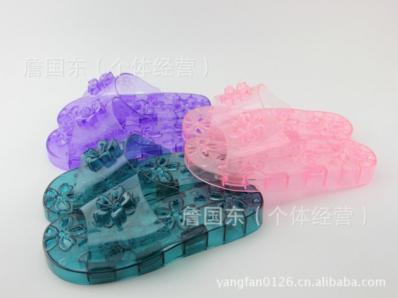 水晶果凍按摩拖鞋 分體小花水晶拖鞋 防滑浴用拖鞋 分體花拖鞋工廠,批發,進口,代購