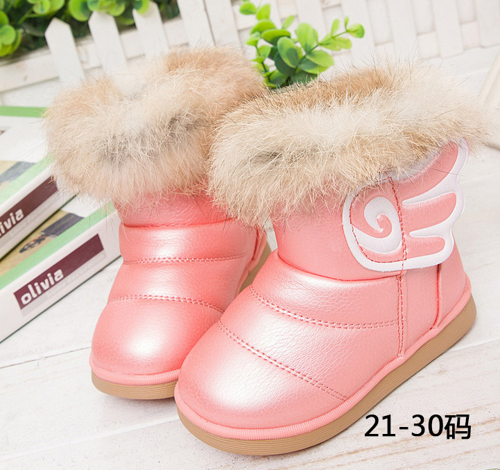 2016冬季新款 兒童女童靴 批發 韓版軟底 小童 女寶寶加厚雪靴工廠,批發,進口,代購