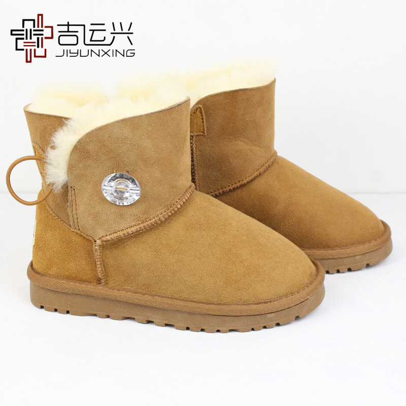 吉運興皮毛一體雪靴兒童羊毛棉鞋真羊毛一體一件起批工廠,批發,進口,代購