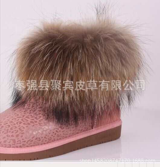 廠傢直銷雪靴貉子毛雪靴服飾雪靴全是真皮假一賠十工廠,批發,進口,代購