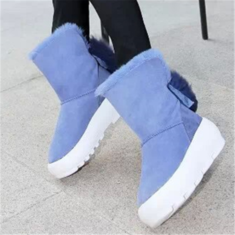 皮毛一體雪靴 歐洲站冬季保暖狐貍毛短靴 時尚厚底女靴批發代發工廠,批發,進口,代購