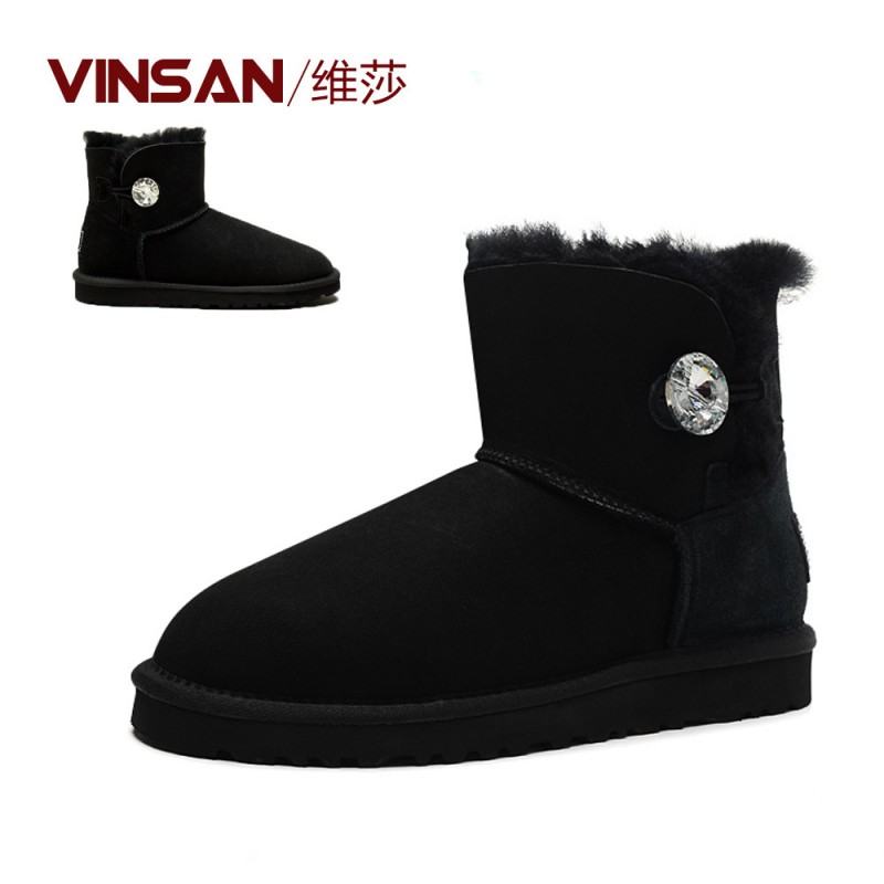 維莎雪靴冬季款羊毛皮毛一體女靴平底舒適款新款經典雪靴批發工廠,批發,進口,代購